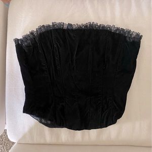 Black Velvet Corset with lace trim